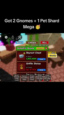 Giliran Gnome dpet 2 sekaligus. Spriggan ampe skrg ga muncul2 di Shop gue wkwkwk.  bring justice to spriggan @jandelrblx  #roblox #growagarden #gag #greenbean