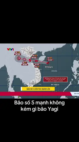 Bão số 5 mạnh k kém.gì bão Yagi. Vùng ảnh hưởng rất rộng,  cành gần bờ lại cành mạnh, gió có thể đạt cấp 14 (tương đương Yagi). #muabaotbtbd #bão #yagi 