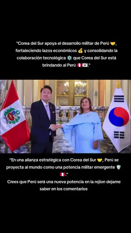 La alianza militar entre Perú y Corea del Sur promete varios beneficios importantes para Perú, especialmente en términos de modernización de sus fuerzas armadas y desarrollo industrial .   Modernización y Fortalecimiento Militar Perú está enfocado en adquirir equipos militares surcoreanos para modernizar y fortalecer la capacidad operativa de sus fuerzas armadas. Esta cooperación ya ha dado resultados concretos, como la coproducción de aviones KT-1P 
