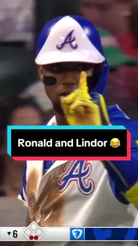 Ronald was not happy with Lindor after this at-bat 🤣 #MLB #baseball #funny 
