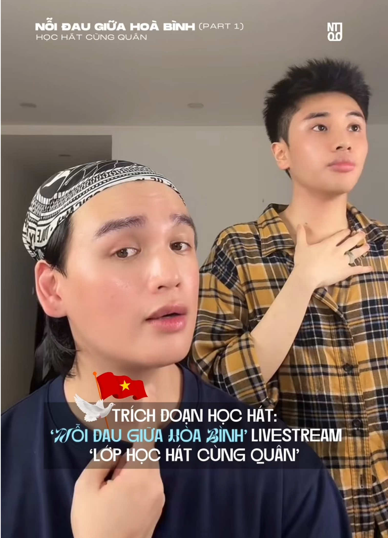 ‘Nỗi Đau Giữa Hoà Bình’ - một sáng tác rất hay của anh Nguyễn Văn Chung được em Hoà Minzy thể hiện vừa mới ra mắt MV. Vì quá thích ca khúc nên Thầy Trò livestream học hát trong đêm. Đây là trích một phân đoạn, bản đầy đủ bài học hát sẽ được đăng trong clip sau Lớp mình nha. 🤍🩵 #nguyentrantrungquan #hochatcungquan #noidaugiuahoabinh #muado #nguyenvanchung 