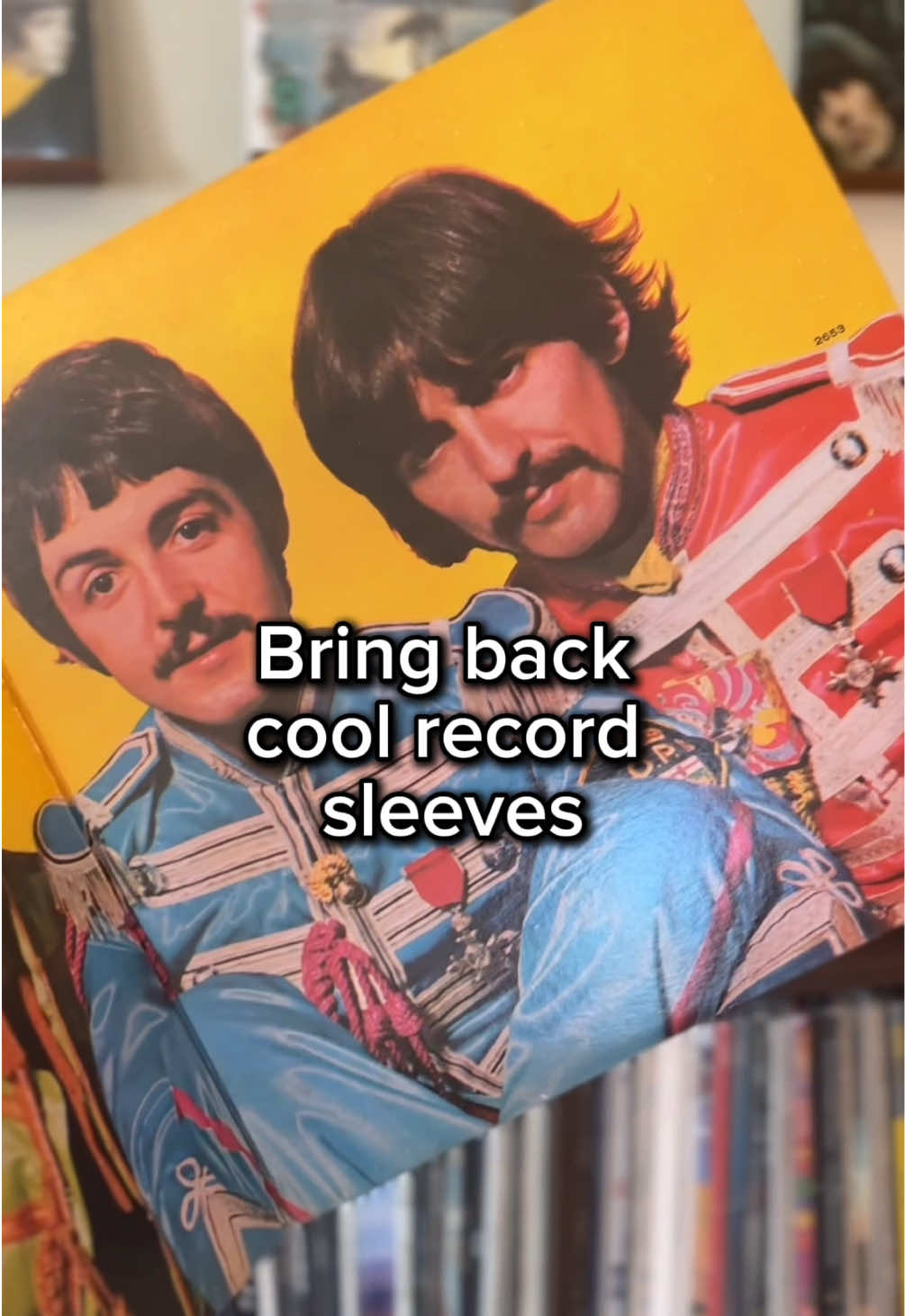 This is just a joke lol~ I know lots of modern artists do crazy packaging and sleeves for their vinyl releases! But of course have to show off some of the vintage ones too 🍌 #vinylcollection #vinylrecords #vinyltok #60s #70s 