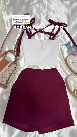 Korean Terno Outfit #koreanoutfit #koreanternooutfit #ternooutfit #selftietopandskirt #TernoOutfitforwomen 