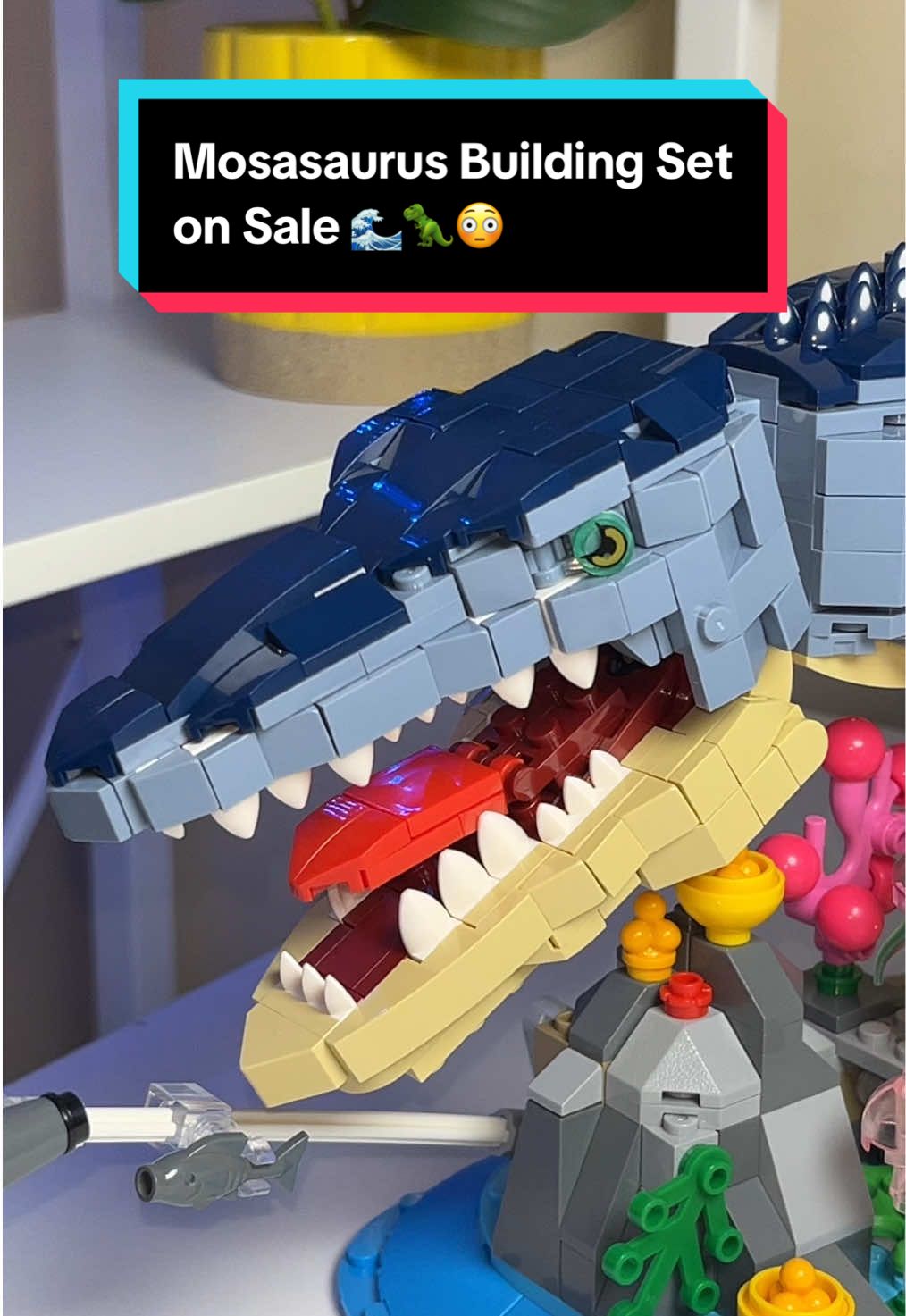 Mosasaurus Dinosaur Building Set 🌊🦖 | 1219 PCS ocean block kit featuring a movable Mosasaurus, glowing coral reef, nautilus, jellyfish & squid. Inspired by Jurassic Park & Jurassic World – a must-have for dino fans, collectors & builders. #buildingblocks #mosasaurus #dinosaurs #jurassicworld #buildingsets 