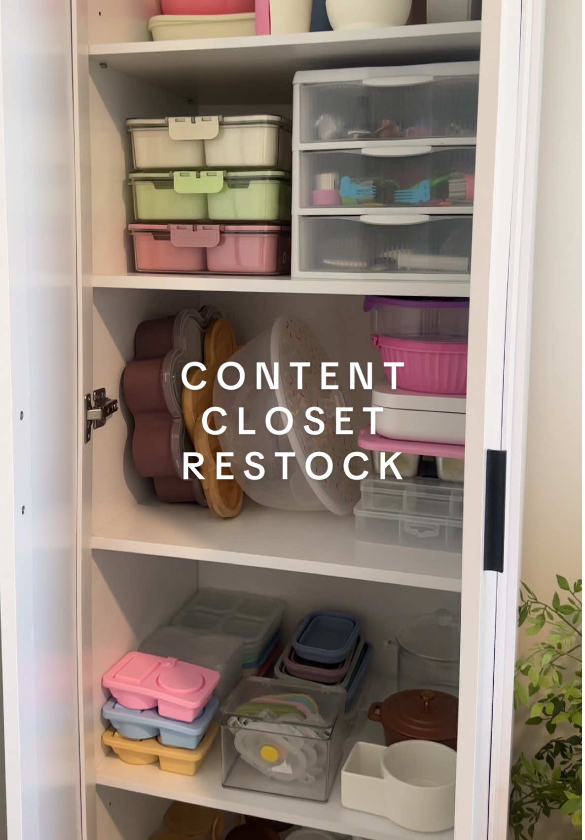 Never shown before 🤭👀 Let’s organize my video supplies storage cabinet!! 🗄️ #contentcreator#restock#organized#organization#restocking 