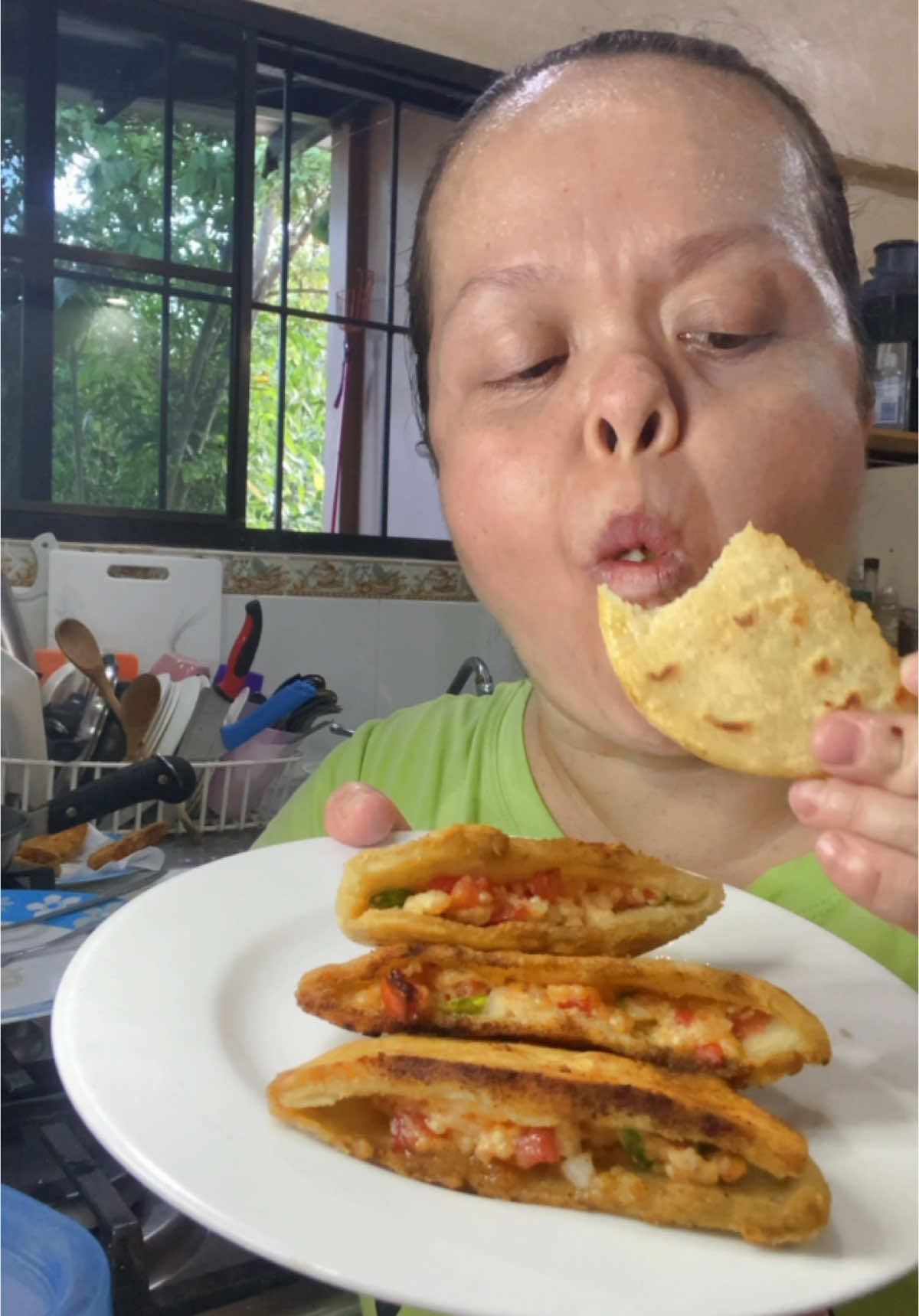 Recordando mi infancia #tortillas #fritas #queso #majado