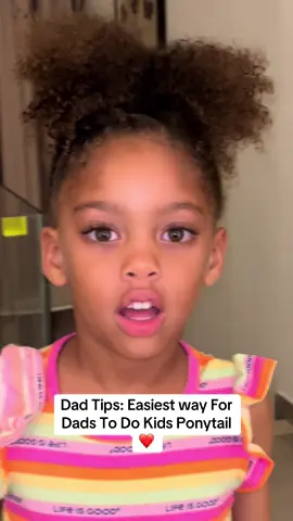 Dad Tips: Easiest way For Dads To Do Kids Ponytail ❤️ #haircare #unbrush #mixedgirl #blackhair #nightimeroutine 