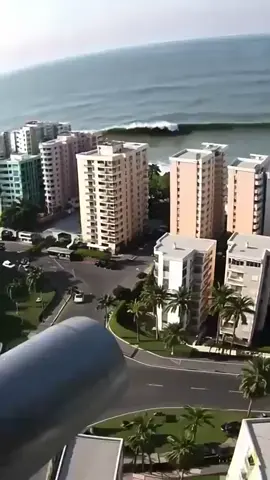 Tsunami Approaches the City — Filmed from a High-Rise #tsunami #city #disaster 