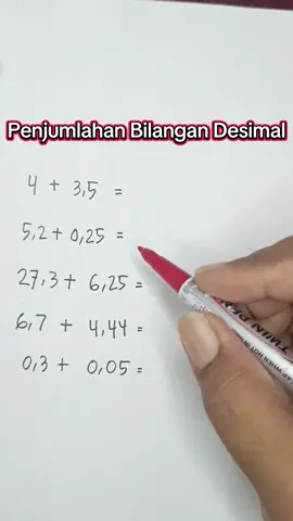 Penjumlahan Bilangan Desimal #matematika #latihanmatematika #penjumlahan #bilangandesimal #trikmatematika