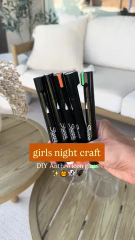 Everyone’s been obsessed with the Anthropologie icon glasses, so I thought it would be fun to DIY our own! 👻🍂 It’s such a cute girls night craft idea for fall or Halloween. Plus, you’ll have glassware that feels designer without the price tag.  What design would you make? To shop the materials I used, see my Amazon Storefront (link in bio) 🎃And follow for more hosting ideas + easy DIY crafts.  #DIYHalloween #FallCrafts #GirlsNightIdeas #HostingInspo #AnthropologieDupe @Sharpie Official @Amazon Home 