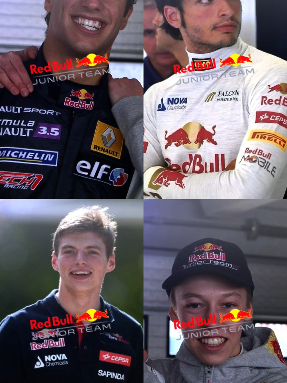 barudak red bull pada masanya😮‍💨 ib: @efwanjeje 🙏 #carlossainz #maxverstappen #danielricciardo #daniilkyvat #redbulljuniorteam 