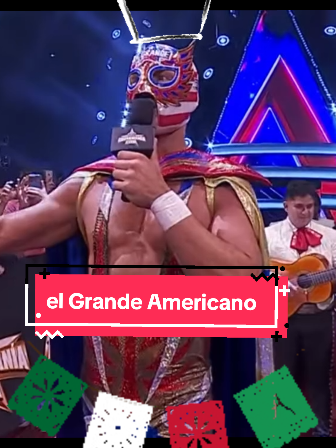 será que el grande americano pueda ganarse el amor de México? #WWE #luchalibreaaa #triplemaniaxxxiii #elgrandeamericano #cdmx 