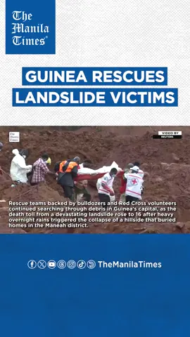 Rescue efforts continue after landslide buries homes in Guinea Rescue teams backed by bulldozers and Red Cross volunteers continued searching through debris in Guinea's capital, as the death toll from a devastating landslide rose to 16 after heavy overnight rains triggered the collapse of a hillside that buried homes in the Manéah district. A Reuters witness observed Red Cross volunteers recovering a body from the rubble under army supervision, as grief-stricken residents looked on. Guinea, like much of West Africa, faces increasingly severe flooding and landslides during the May-to-October rainy season. Rapid urbanization and inadequate drainage systems around Conakry have left many communities vulnerable to such disasters, with search operations expected to continue as authorities work to locate any remaining survivors and recover additional victims. REUTERS VIDEO