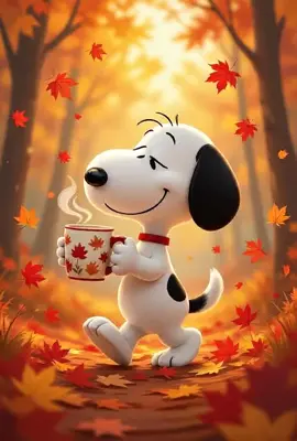 3 of my favorite things. Snoopy, coffee and fall #fall #snoopy #coffee #fyp #ai 