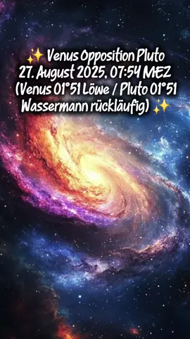 ✨ Venus Opposition Pluto – 27. August 2025, 07:54 MEZ (Venus 01°51 Löwe / Pluto 01°51 Wassermann rückläufig) ✨ 🔮Für private Legungen und mehr schaue in meinem Onlineshop vorbei🔮⬇️ http://www.chayenne-tarot.de Bitte lese dir immer die Artikelbeschreibung durch, damit du weißt, welche Legung für dich geeignet ist. Nach Bestellung einer Kartenlegung über Shopify erhälst du eine diditale Datei mit meinen Kontaktdaten. Melde dich bitte über einen der Wege bei mir. Dankeschön🫶 ✨ Hinweis zur Zusammenarbeit mit mir ✨ Ich bin spirituelle Wegbegleiterin, keine Therapeutin – auch wenn viele Sitzungen heilsame Impulse bringen können. Meine Beratungen dienen der Selbstreflexion, Bewusstwerdung und persönlichen Weiterentwicklung. Ich arbeite intuitiv, medial und mit spirituell-psychologischen Werkzeugen wie Tarot, Astrologie oder Orakelkarten. Dabei begleite ich dich liebevoll dabei, eigene Antworten zu finden – doch ich stelle keine Diagnosen und führe keine therapeutischen Behandlungen im medizinischen Sinne durch. 🌀 Was du mich fragen kannst: Was will mir eine bestimmte Lebenssituation zeigen? Welche seelischen Themen wirken in einer Beziehung? Was hilft mir, mehr Klarheit, Selbstvertrauen oder Frieden zu finden? Was ist die tiefere Botschaft hinter einem inneren oder äußeren Konflikt? Wie kann ich spirituelle Werkzeuge für meinen Alltag nutzen? 💬 Was du mit einem Therapeuten besprechen solltest: Klinisch diagnostizierbare Themen wie Depressionen, Angststörungen, Traumafolgen oder Suchtverhalten Akute psychische Krisen oder Suizidgedanken Themen, die eine medizinische oder tiefenpsychologische Begleitung erfordern Ich begleite dich gerne mit Herz, Klarheit und Intuition – doch ich ersetze keine Psychotherapie. In manchen Fällen kann eine parallele Zusammenarbeit mit Therapeut:innen sehr wertvoll sein – und ist absolut kein Widerspruch zur spirituellen Begleitung. Danke für dein Vertrauen und dein Verständnis 🤍 Bitte bedenkt, dass meine Legungen nicht an feste Zeiten gebunden sind und sie lediglich als Seelenbegleitung anseht. Ich bin keine Hellseherin, die alles schön redet, wenn ich in den Karten ein Problem sehe, dann werde ich das sagen. Die Karten geben, die Karten nehmen und sie sind keine Rundumlösung, sondern eine Art Seelenhygiene. Sie bieten dir die Möglichkeit zur Selbsthilfe.❤ Meine Kartenlegungen ersetzen keinen Therapeuten oder Arztbesuch und ich liefere keine Heilversprechen oder eine Erfolgsgarantie. verwendete Kartendecks:🃏 ★Affiliate Link ➡️ ★ ☆  https://lovelysun.de/?ref=ANITASIEGMUND Das Seelenreise Tarot von Julia Aurelia findest du hier https://amzn.eu/d/aONPi2F Magic Soul Tarot: https://amzn.eu/d/1lVvK4u Das Blütenorakel von ArtemisAstrologieTarot bekommt ihr hier: https://amzn.eu/d/gQMRDY6 Das Shadowscape Tarot  https://www.shadowscapes.com /https://amzn.eu/d/eX8ztAb The Fountain Tarot: Illustrated Deck and Guidebook https://amzn.eu/d/fjvWkbM Orakelkarten von Ute Leilani Meuser: https://www.schirner.com/katalog/kartenset-witch-whispers-p-24665.html https://www.schirner.com/katalog/kartenset-luna-mondgefluester-p-25253.html Orakelkarten von Anja Blattner: https://reconnect-to-your-soul.com/kartenset-ichbinich-fuer-teenies-und-das-innere-kind/ https://reconnect-to-your-soul.com/kraft-fuer-deine-seele-kartenset/ Druckbare Orakelkarten download von Sacred Creative Co https://www.etsy.com/de/shop/SacredCreativeCo Liebe Grüße💜 Chayenne.... #kartenlegerin #lenormand #tarot #wunschpartner #seelenorakel #tagesenergie #kartenlegenlassen #medialelebensberatung #enchantedfairytalelenormand #hellseherin #energiearbeit #seelenbotschaft #liebeskummer #zukunftlesen #wahrsagen #horoskop #lichtarbeiter #liebesorakel #liebeslegung #medium #selbstliebe #spirituell #seelenliebe #astrologie #achtsamkeit #botschaft #sternzeichen #bewusstsein #erdenhelfer #erdenengel #tagesimpuls #tarotkarten #galaxylenormand #chayennetarot #chayennereading #sternzeichen #orakel #liebe #kartenlegen #lebensberatung 