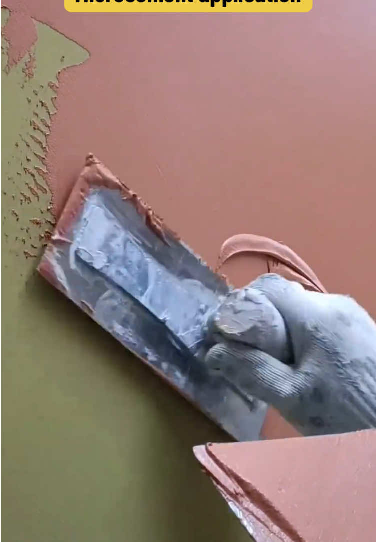 Microcement application Wall decorations  Paint manufacturing 🎨 🎨🖌️#painting #painters #fyp #paint #paintingart     