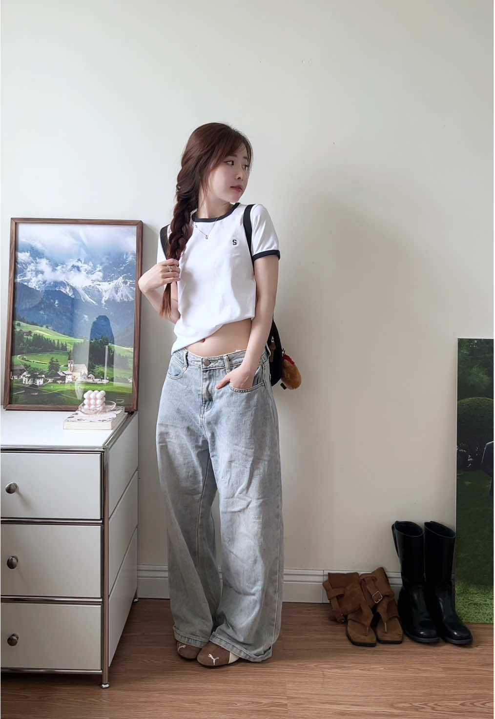 Mãi iu combo áo babytee + quần ống rộng #phoidoxinh #viral #fyp #silencestandard 