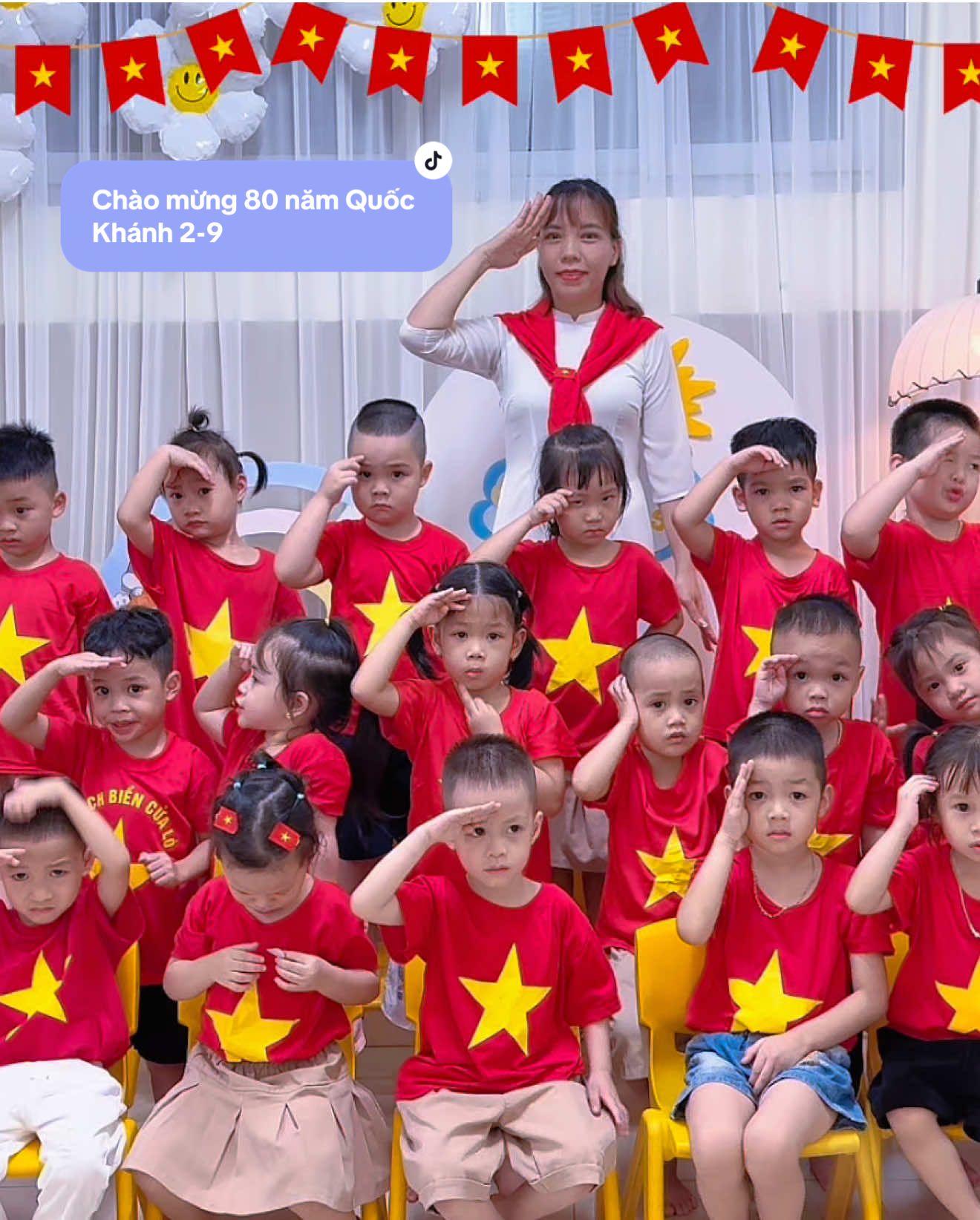 Cùng các bé Chào mừng 80 năm Quốc Khánh 2-9 #CapCut #tuyetchi #mamnon 