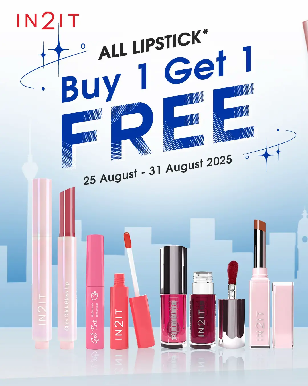 Our nation is turning 68 this Merdeka, and we’re bringing the celebration straight to your vanity! ✨ . From 25 – 31 August 2025, shop these unmissable promos: 💄 Buy 1 Free 1 Lipstick – one for you, one for your BFF! 🆕 10% OFF New Arrivals – fresh picks to brighten your Merdeka look 🎁 FREE Gift worth RM70 when you spend RM68 – yes, we love spoiling you 😍 . Let’s celebrate independence, freedom & beauty together this Merdeka! 🇲🇾 . #IN2ITMY #IN2ITCosmeticsMY #IN2ITMalaysia #MerdekaSale #68thMerdeka 