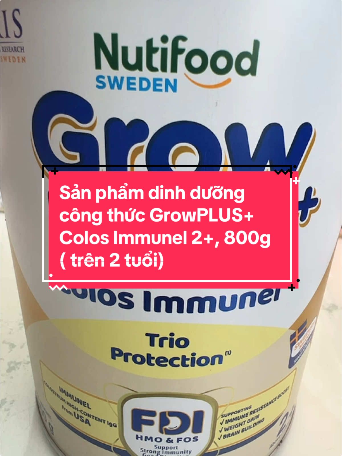 Sản phẩm dinh dưỡng công thức GrowPLUS+ Colos Immunel 2+, 800g ( trên 2 tuổi)#growplus #nutifood #suanon #suacongthuc #xuhuong #suachobe #suabot #tangdekhang 