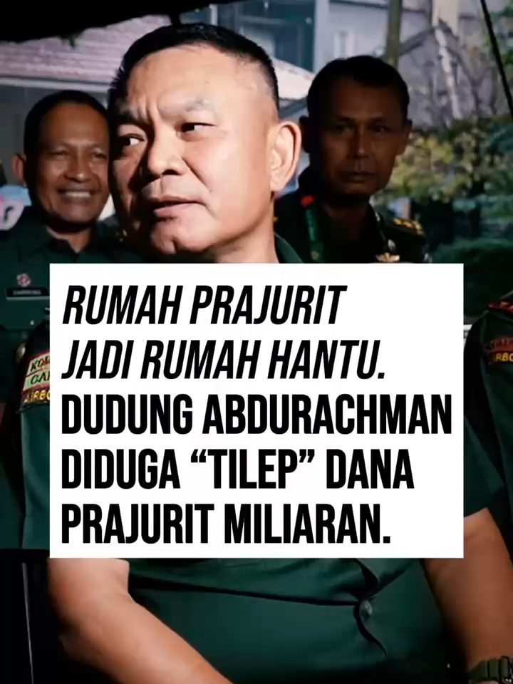 Mantan KSAD Dudung Abdurachman diduga terlibat di pusaran Dana Prajurit untuk perusahaan. Dana prajurit yang dipotong sekitar 2 Jutaan yang rencananya untuk perumahan, diduga ada penyelewengan.