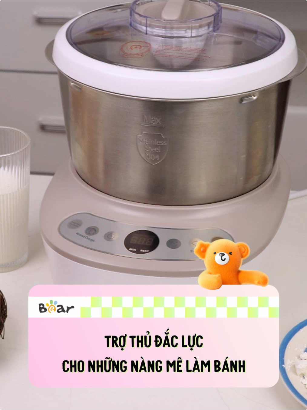 🍞 Mê bếp bánh mà lười nhồi trộn bột thì đã có máy trộn bột 5L Bear DM - B50V1 cứu tinh ✨ Trộn – ủ – hẹn giờ thông minh, bột nhuyễn đều, bánh chuẩn tiệm ngay tại nhà 🥖💖 #bearvietnamofficial #maytronbot #maytronbotbear #lambanh #fyp 