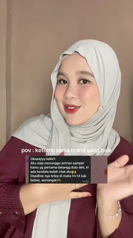 Rezeki tuh ga selalu tentang uang, ketemu sama brand yang baik juga suatu rezeki ga diburu2 deadline padahal produknya baru dateng🙏🏻😭