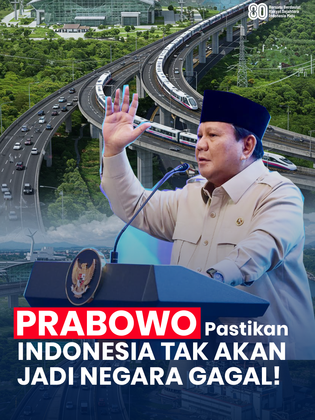 Indonesia tidak boleh menjadi negara gagal! Dalam pidatonya, Presiden Prabowo Subianto menegaskan bahwa bangsa ini harus benar-benar merdeka: ✅ Merdeka dari kemiskinan  ✅ Merdeka dari kelaparan  ✅ Merdeka dari penderitaan “Itu bisa kita capai, dan insyaallah akan kita capai bersama-sama, saudara-saudara.” Pesan ini adalah panggilan untuk kita semua: bekerja sama, saling menguatkan, dan berjuang agar Indonesia menjadi negara yang berhasil. #PrabowoSubianto #PidatoPresiden #IndonesiaMaju #Merdeka #BangsaBerhasil #HarapanIndonesia