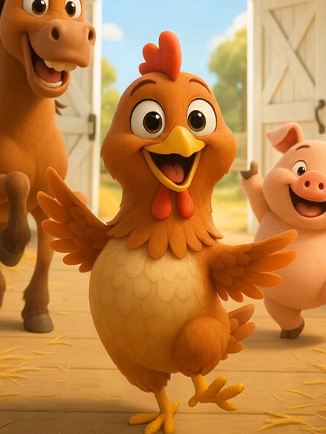 🐔🐴🐷 ¡La gallina, el caballo y el cerdito bailan muy felices en el establo! Cada uno con su propio ritmo, pero todos en perfecta sintonía 💃✨ ¡Un baile de granja que encantará a los peques! #videoinfantil #cancioninfantil #granja #gallina #caballo #cerdito #baile #diversion #animacion #bailanimalitos