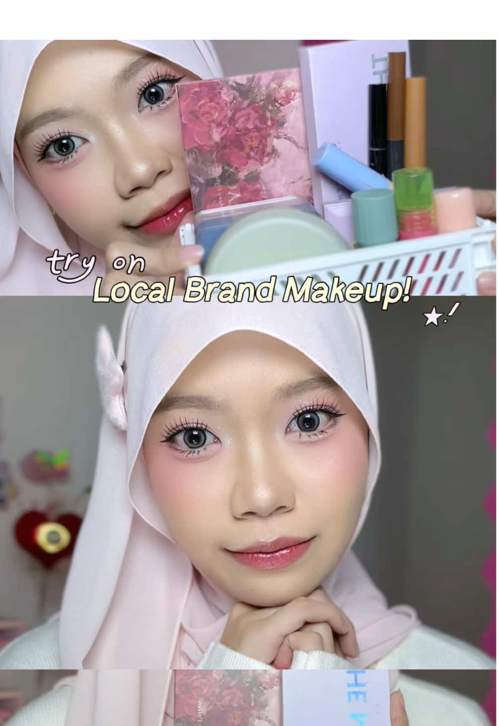 all from local brand jadi gampang buat didapetin dan harganya affordable juga! 🥰💕  #makeuptutorial #lokalbrand #makeupinspo #rekomendasi 