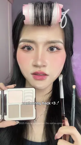 easy contouring hack <𝟑 .ᐟ product details: - @Judydoll Indonesia highlight & contour palette (01 cool) - @MUAQ BEAUTY nose definer brush (M358) - @Aeris Beaute x Bubah Alfian detail / pencil brush #makeuptutorial #contouringhacks #contouringtutorial #nosecontour 