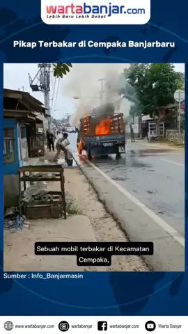WARTABANJAR.COM, BANJARBARU – Sebuah mobil terbakar di Kecamatan Cempaka, Kota Banjarbaru, Minggu (24/8). Mobil jenis pikap warna hitam ini mengeluarkan api di bagian kemudi. Tampak warga mencoba memadamkan api dengan peralatan seadanya. Warga membawa ember dan menyemprotkan air ke api yang berkobar di bagian depan pikap. Dikutip wartabanjar.com dari akun info_banjarmasin, terlihat belum ada rekanan pemadam kebakaran. Warga masih berupaya memadamkan api dengan peralatan seadanya. Meski kobaran api terus membesar. Baca lebih lanjut di: https://wartabanjar.com/2025/08/24/pikap-terbakar-di-cempaka-banjarbaru/ Unduh aplikasi Wartabanjar di: https://s.id/wartabanjar_apk