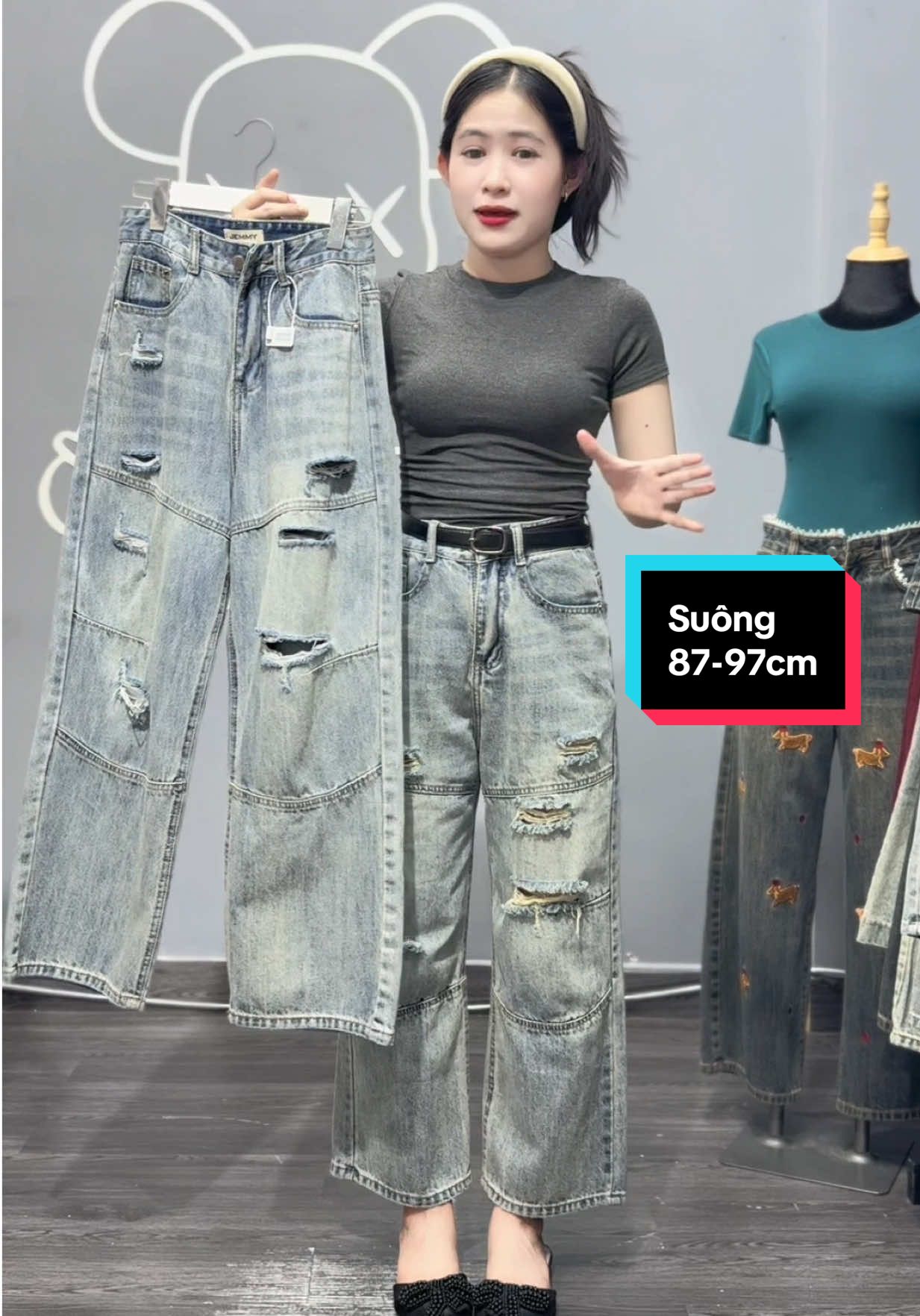 Rách xinh nha mấy c đẹp ❤️#xuhuong #viral #suongnamlun #jeans 