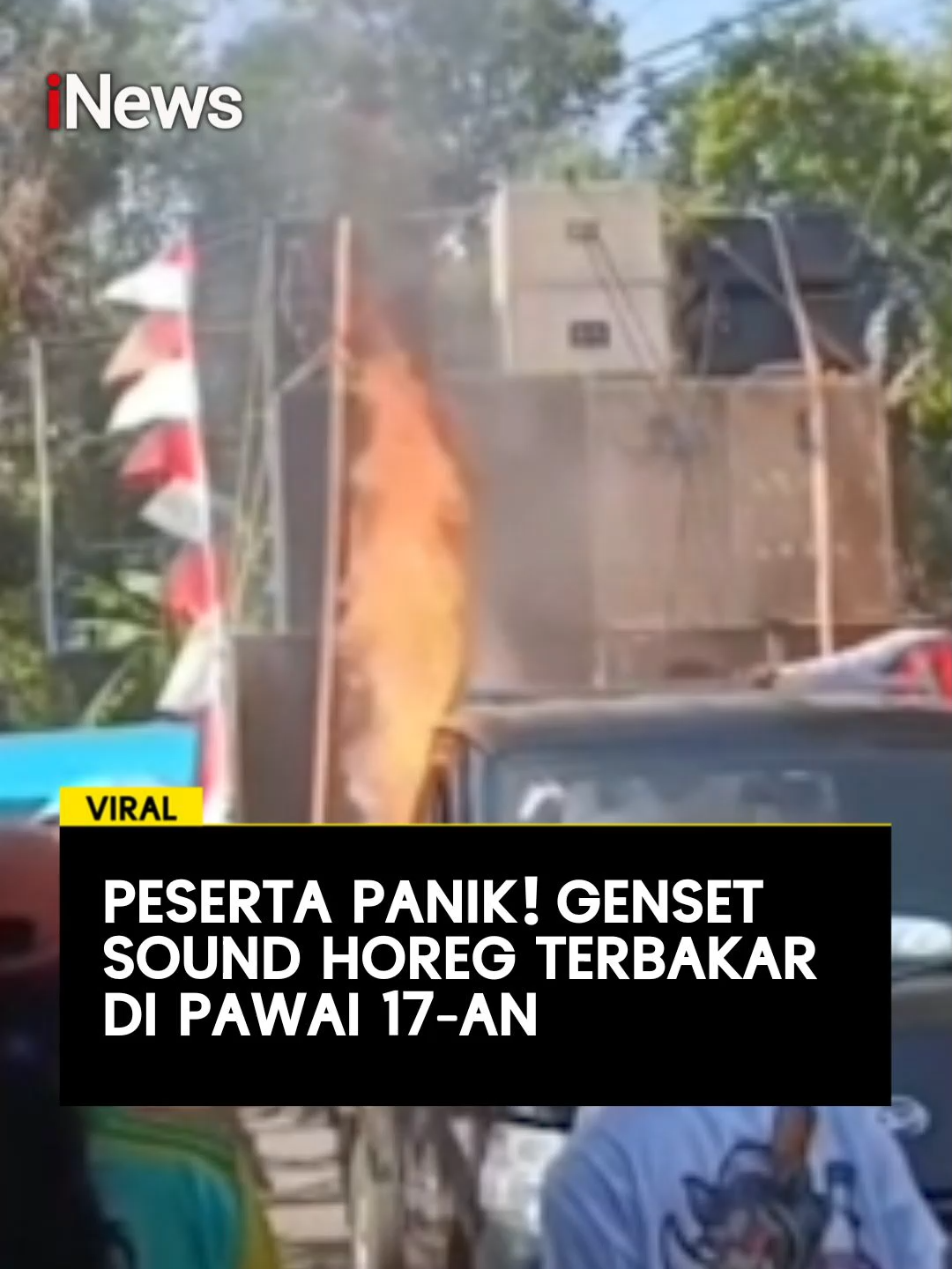 🔥 Genset Sound Horeg Terbakar Saat Pawai Budaya di Bondowoso Genset di atas pikap tiba-tiba terbakar hingga membuat peserta pawai panik. Api diduga akibat overheat sebelum akhirnya berhasil dipadamkan. Tidak ada korban jiwa dalam peristiwa ini. Baca selengkapnya di sini:  https://www.inews.id/ #SoundHoreg #ViralJatim #Viral #Horeg #Terbakar #SoundSystem #Pawai #Kemerdekaan