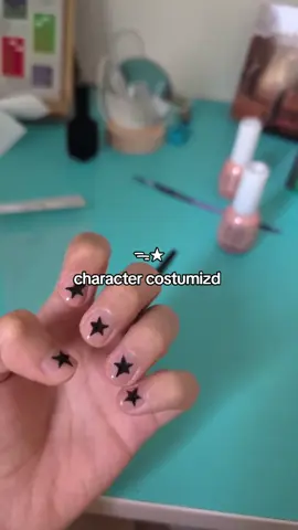doing ur own nails>> (ignore the blisters I'm a climber and have them 24/7 🥲) #fyp #star #rockstar #nailart #starnails 