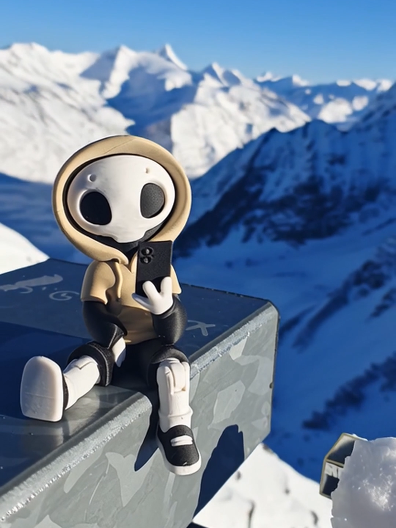Meet Project Hazy 🌀 He’s an articulated print-in-place art toy I designed. He can sit anywhere in the world… but no matter where he goes, he’s always staring at his phone. It’s a little commentary on how we’re all living these days. Always connected. Never present. I’m giving his file away for free as a personal art project. Download it from the links in my bio 😉 Print him, place him somewhere cool, and show me where he ends up. Follow his journey over at @projecthazy and tag your pics to be featured. Let’s see how far Hazy can go. #ProjectHazy