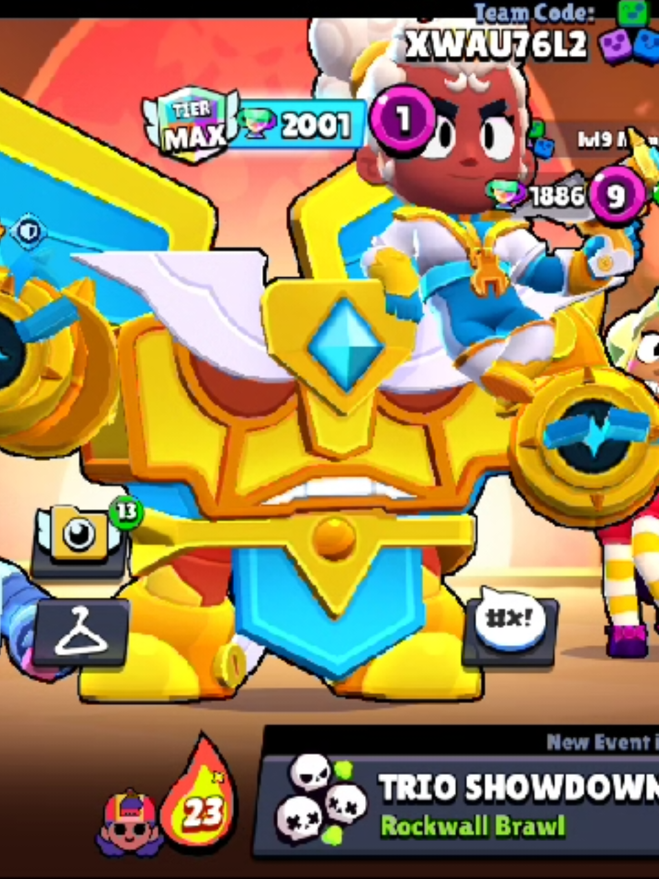 lvl1 Meg to 2k🏆 (zone heal) #brawlstars #Meg #prestige #power1