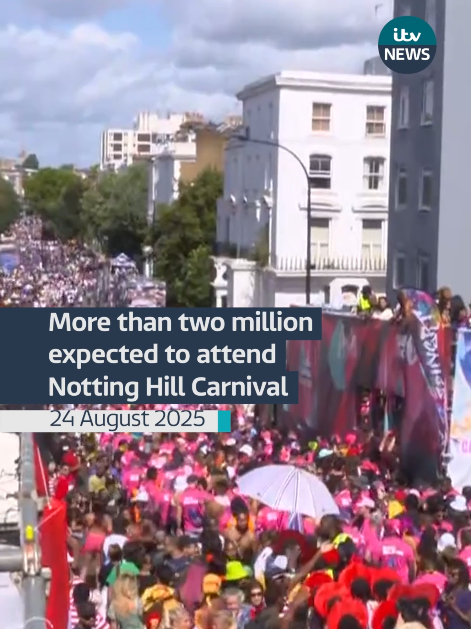 The annual celebration is Europe’s biggest street party and has been running for more than 50 years. #itvnews #london #nottinghillcarnival