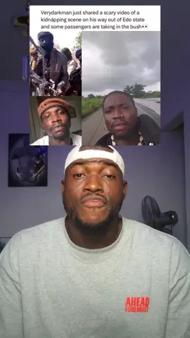 Verydarkman just shared a scary video of a kidnápping scene on his way out of Edo state and some passengers are taking in the bush #verydarkman #gehgeh #rema 