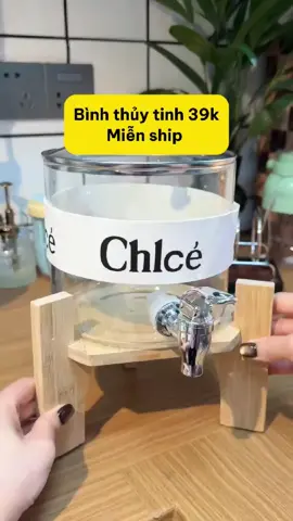 bình thủy tinh có vòi kệ gỗ  #bấmvàotrưngbàymuahàngcóđơn 