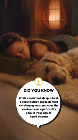 Did you know… While consistent sleep is best, a recent study suggests that catching up on sleep over the weekend can significantly reduce your risk of heart disease? #heydidyouknowfacts #DidYouKnow #didyouknowfacts #fyp #foryou 