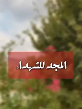 المجد للشهداء .. منهم شهيداً💔🌼..