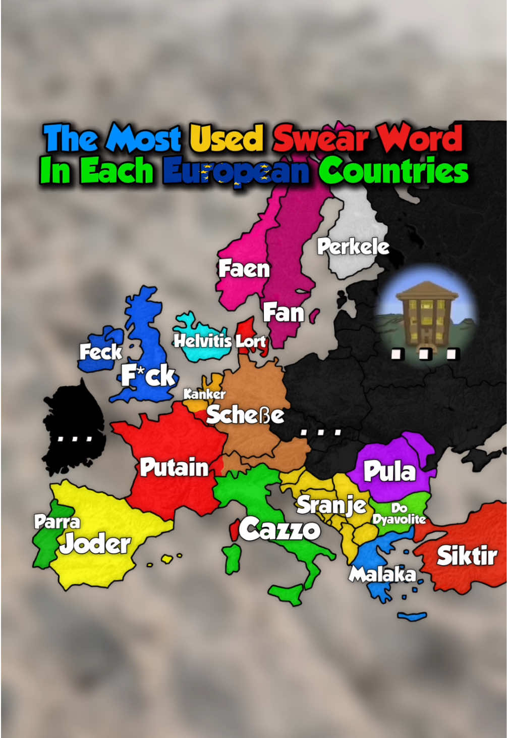 🗯️ The Most Used #swearword In Each European Countries • #foryou #france #mapping #hexageo • 💡:@🇫🇮 • 𝐅𝐒𝐆 🏔️🍁 and @mapper_from.greece 