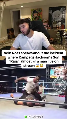 A wrestling spot almost went fatal when Raja Jackson took a stunt to far and ended up Hospitalising another wrestler 😱😬 #adinross #rampagejackson #wrestling #livestreaming #fyp 