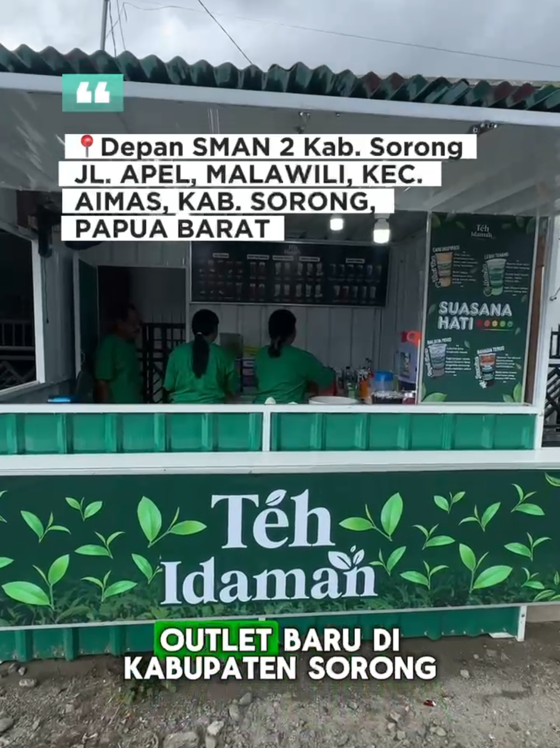 ✨ GRAND OPENING ✨ Teh Idaman kini hadir di Sorong, Papua Barat 🎉 📍 Depan SMA Negeri 2 Kabupaten Sorong Spesial promo buat kamu: 🥤 BELI 1 GRATIS 1 (All Variants) 📅 Sabtu - Minggu, 16 & 17 Agustus 2025 🕐 13.00 – 18.00 WIT Jangan sampai kelewatan, ajak teman & keluarga rame-rame! 🤩 📞 Info: 0882-1640-2253 #GrandOpening #TehIdaman #Sorong #PapuaBarat #PromoBeli1Gratis1 