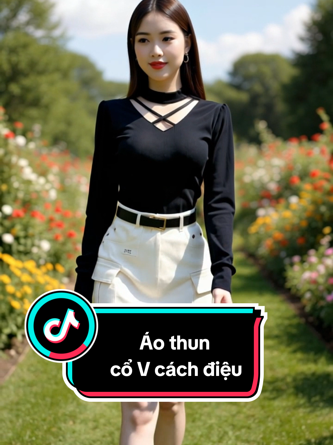 Áo thun cổ V cách điệu. #linhlinhshop17 #ao #aothun #aothundaitay #aothudong 
