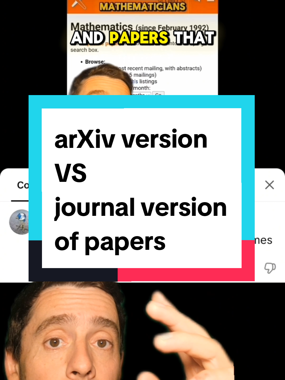 What's the difference between papers in the arXiv and papers in research journals? #math #mathtok #publishing #journals #research 