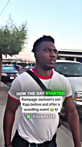 Rampage Jackson's son Raja before and after a wrestling event 😭💀 #rampagejackson #raja 