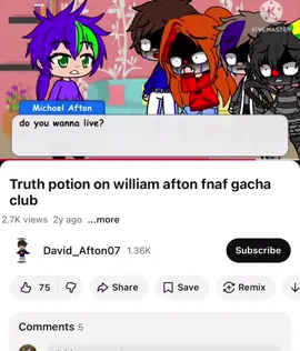 Why does William have neon hair 😭#gacha #cringe #williamafton #aftonfamily #fnaf 