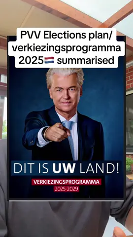 🚨Dutch news🇳🇱: The PVV party just released their elections plan and here is a summary of some of the main points from the plan‼️  What do you think about it?  . . . . #fyp #dutch ##news #politics #netherlands 